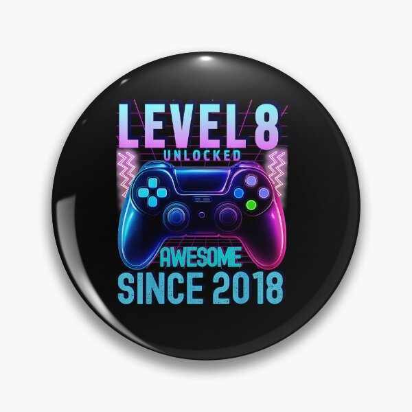 Item preview, Level 8 Unlocked Retro Neon Gamer Milestone  designed and sold by FGTV2021.