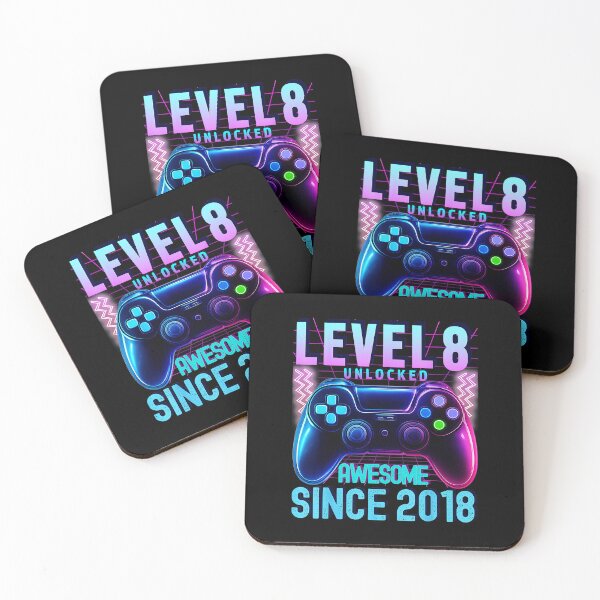 Item preview, Level 8 Unlocked Retro Neon Gamer Milestone  designed and sold by FGTV2021.