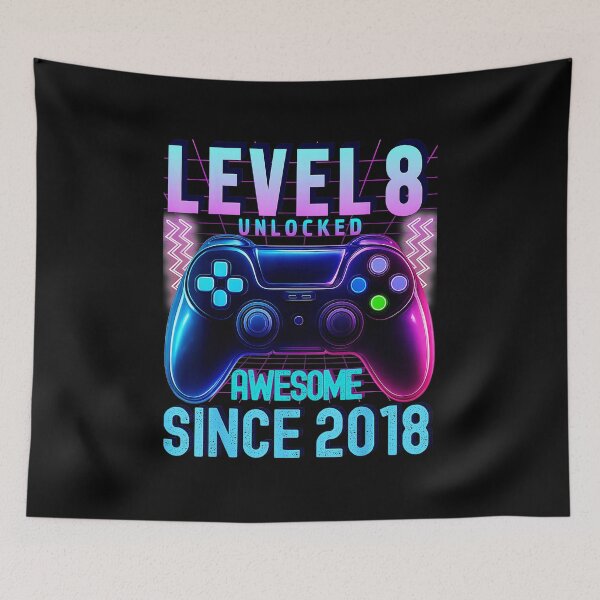 Item preview, Level 8 Unlocked Retro Neon Gamer Milestone  designed and sold by FGTV2021.