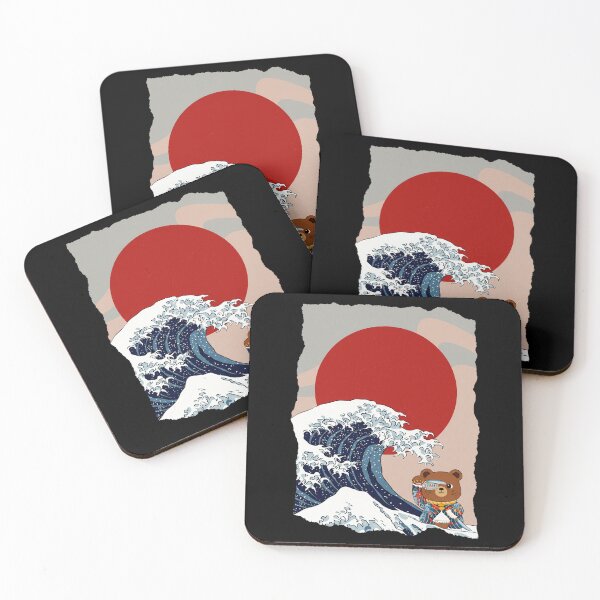 Item preview, Samurai Bear Great Wave Japanese Style Illustration designed and sold by JEFDodsonArt.