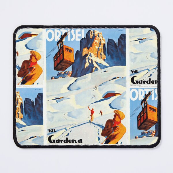 Item preview, Vintage Ortisei Poster | Art Deco Ski Resort Print | Dolomites Italy Travel Art | Val Gardena Winter Sports & Cable Car designed and sold by artofuniverse.