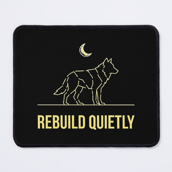 Item preview, Minimalist Wolf Rebuild Quietly - Geometric Moon Line Art designed and sold by MT-Hub | Art for Every Soul.