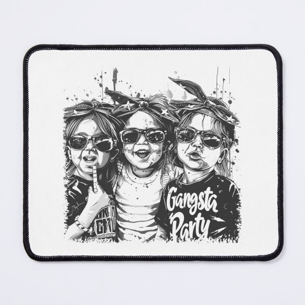 Item preview, Girls Gangsta Party Design | Black and White Cool Kids Streetwear Art designed and sold by inkoutninja.