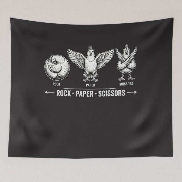 Item preview, Chicken Rock Paper Scissors Funny Hen Rooster Farmer Design designed and sold by FormalDehyena.