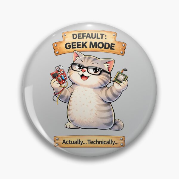 Item preview, Funny Cat Default Geek Mode Cat Humor Adulting Survival Meme designed and sold by Mindworx21.