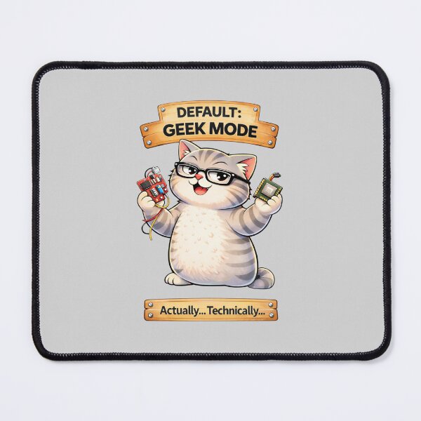 Item preview, Funny Cat Default Geek Mode Cat Humor Adulting Survival Meme designed and sold by Mindworx21.