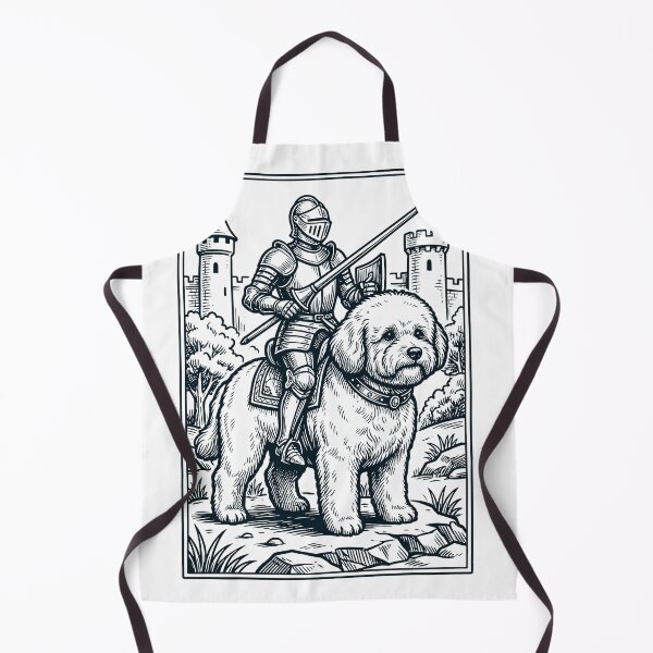 Artikelvorschau, Vintage-Ritter-Bichon-Frisé-Reiter, düsterer mittelalterlicher Hundeliebhaber entworfen und verkauft von DoodleTortle.