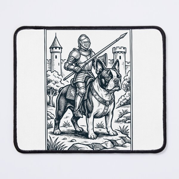 Item preview, Vintage Knight Boston Terrier Rider Grimdark Medieval Dog Lover designed and sold by DoodleTortle.
