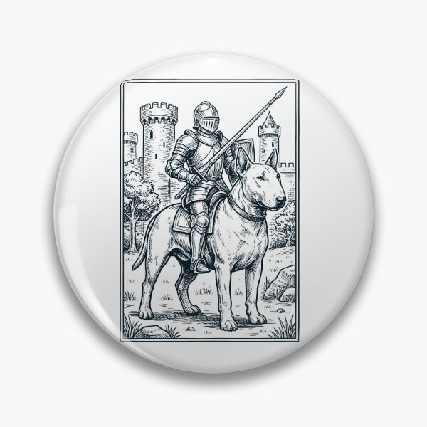 Artikelvorschau, Vintage-Ritter-Bullterrier-Reiter, düsterer mittelalterlicher Hundeliebhaber entworfen und verkauft von DoodleTortle.
