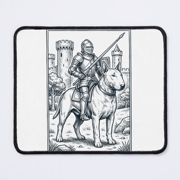 Artikelvorschau, Vintage-Ritter-Bullterrier-Reiter, düsterer mittelalterlicher Hundeliebhaber entworfen und verkauft von DoodleTortle.