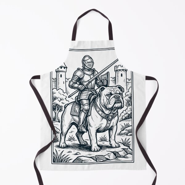 Artikelvorschau, Vintage-Ritter-Bulldoggenreiter, düsterer mittelalterlicher Hundeliebhaber entworfen und verkauft von DoodleTortle.