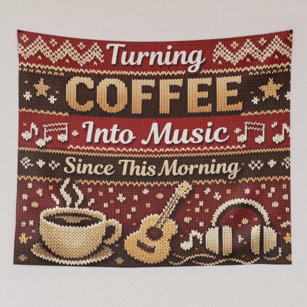 Item preview, Turning Coffee Into Music Musician Humor Knitting Patterns designed and sold by Mauswohn.