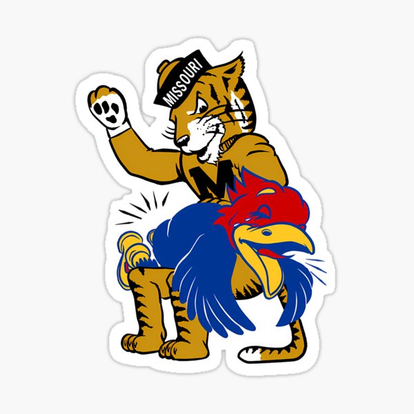 Vintage M-U Tiger Vs. K-U Jayhawk Spanking Sticker