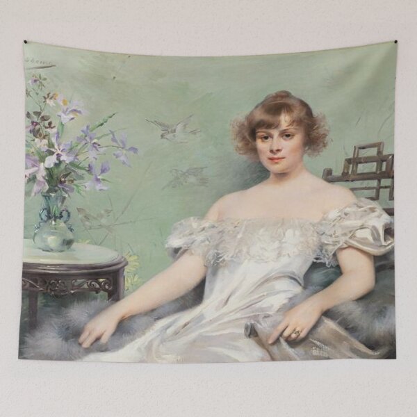 Item preview, Young Woman with Flowers designed and sold by SharonTheFirst.