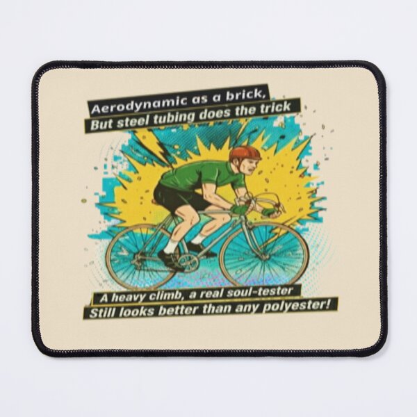 Item preview, Aerodynamic as a Brick retro road bike humor cartoon style designed and sold by Stefanrajzer.