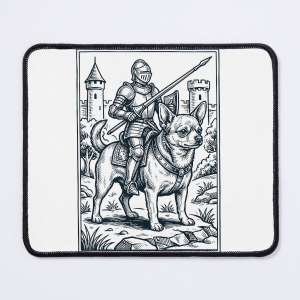 Item preview, Vintage Knight Chihuahua Rider Grimdark Medieval Dog Lover designed and sold by DoodleTortle.