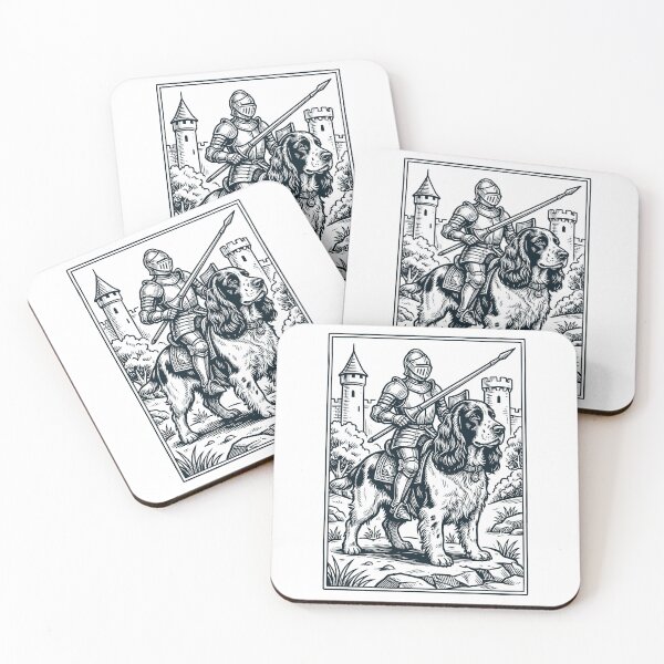 Item preview, Vintage Knight Cocker Spaniel Rider Grimdark Medieval Dog Lover designed and sold by DoodleTortle.