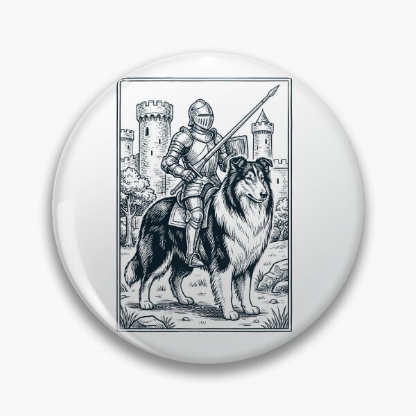 Item preview, Vintage Knight Collie Rider Grimdark Medieval Dog Lover designed and sold by DoodleTortle.