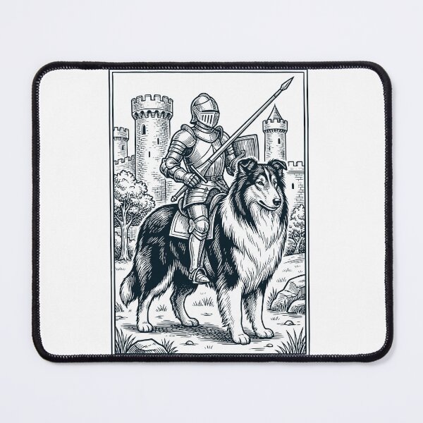 Item preview, Vintage Knight Collie Rider Grimdark Medieval Dog Lover designed and sold by DoodleTortle.