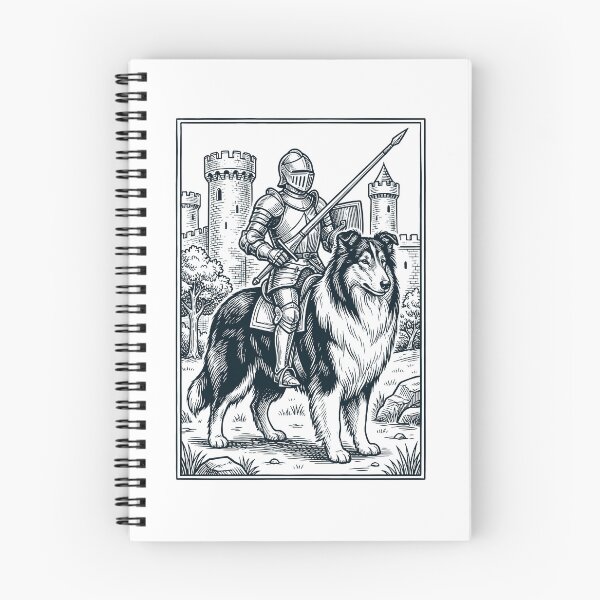 Item preview, Vintage Knight Collie Rider Grimdark Medieval Dog Lover designed and sold by DoodleTortle.