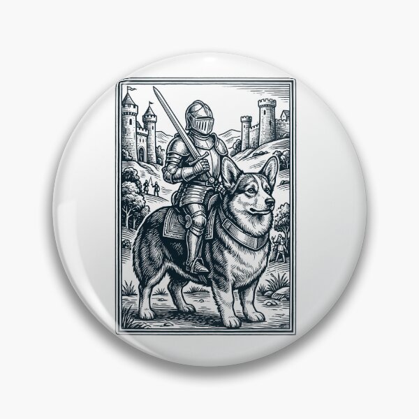 Item preview, Vintage Knight Corgi Rider Grimdark Medieval Dog Lover designed and sold by DoodleTortle.