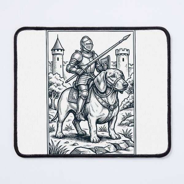 Artikelvorschau, Vintage Ritter Dackel Reiter Grimdark Mittelalter Hundeliebhaber entworfen und verkauft von DoodleTortle.