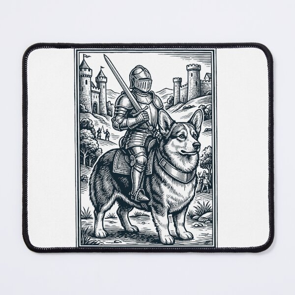 Artikelvorschau, Vintage-Ritter-Corgi-Reiter, düsterer mittelalterlicher Hundeliebhaber entworfen und verkauft von DoodleTortle.