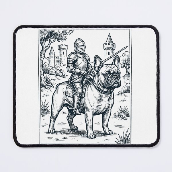 Item preview, Vintage Knight French Bulldog Rider Grimdark Medieval Dog Lover designed and sold by DoodleTortle.