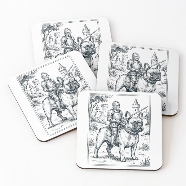 Item preview, Vintage Knight French Bulldog Rider Grimdark Medieval Dog Lover designed and sold by DoodleTortle.