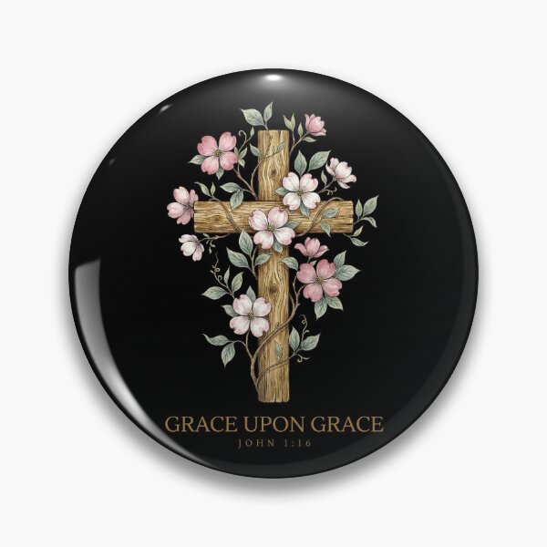 Item preview, Grace Upon Grace John 1:16 Floral Cross — Christian Faith Gift, Watercolor Botanical Cross, Easter Scripture Tee designed and sold by Luminari Creations.