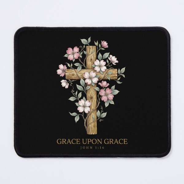 Item preview, Grace Upon Grace John 1:16 Floral Cross — Christian Faith Gift, Watercolor Botanical Cross, Easter Scripture Tee designed and sold by Luminari Creations.