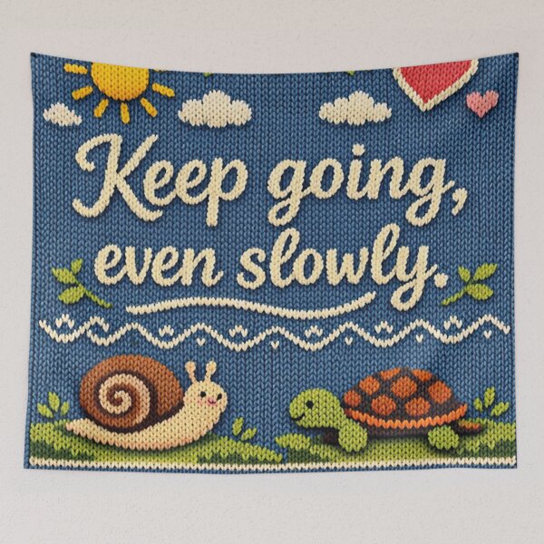Item preview, Keep Going Even Slowly Motivation Snail Turtle Knitting Pattern designed and sold by Mauswohn.