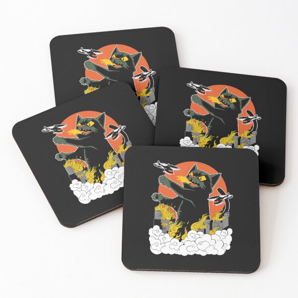 Item preview, Catzilla Giant Cat Kaiju Japanese Sunset Illustration designed and sold by titanlevi.