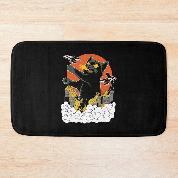 Item preview, Catzilla Giant Cat Kaiju Japanese Sunset Illustration designed and sold by titanlevi.
