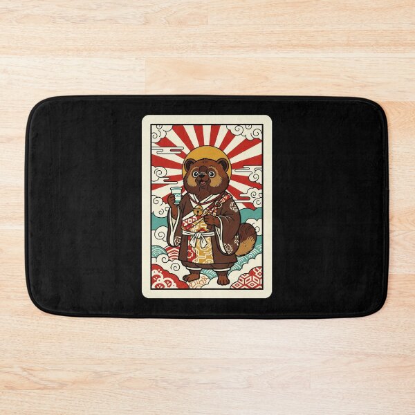 Item preview, Tanuki Sake Bear Japanese Folklore Style Illustration designed and sold by JordynLadukeg65.