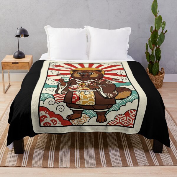 Item preview, Tanuki Sake Bear Japanese Folklore Style Illustration designed and sold by JordynLadukeg65.