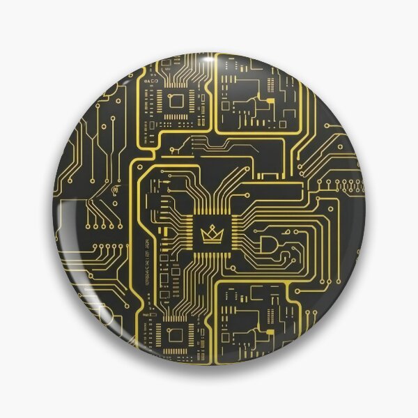 Item preview, Signal Yellow Circuitry Schematic – Aesthetic Tech Warning Pattern designed and sold by ResonateUK.