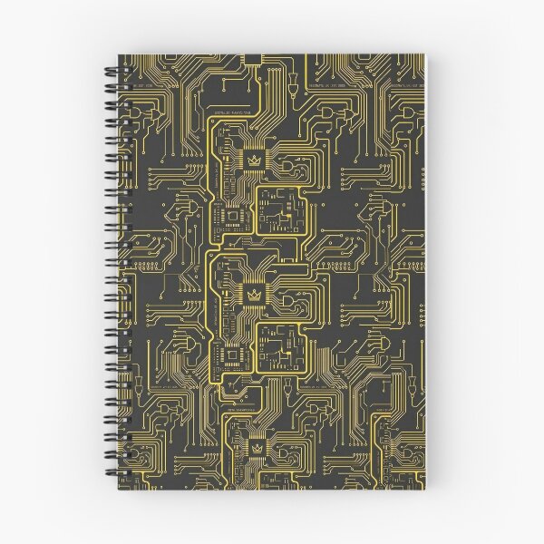 Item preview, Signal Yellow Circuitry Schematic – Aesthetic Tech Warning Pattern designed and sold by ResonateUK.
