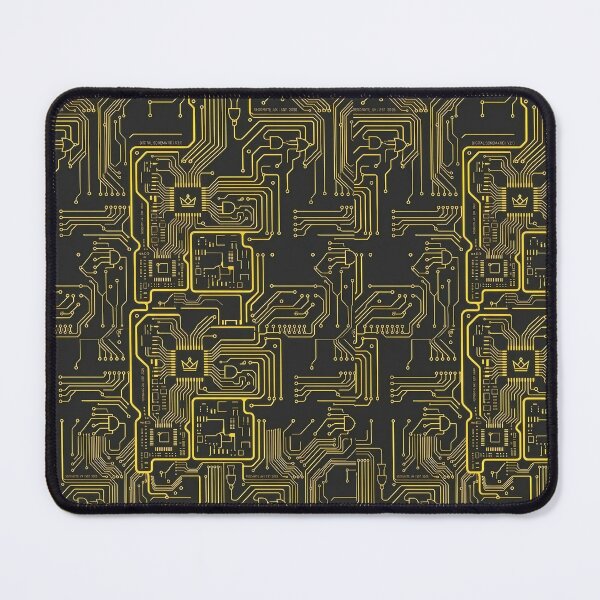 Item preview, Signal Yellow Circuitry Schematic – Aesthetic Tech Warning Pattern designed and sold by ResonateUK.