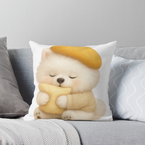 Item preview, Cute Pomeranian Puppy Saying Stay Cozy designed and sold by Momo Puff Studio.