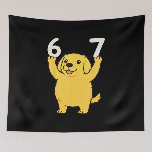 Item preview, 6 7 Golden Retriever Funny Six Seven Meme  designed and sold by gladysenglish.