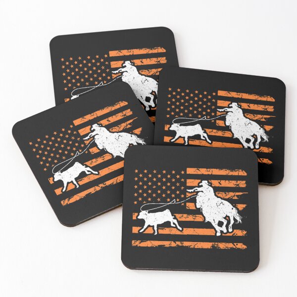 Item preview, Breakaway Roping Cowboy American Flag Rodeo Calf Roping designed and sold by Yahiamarouane.