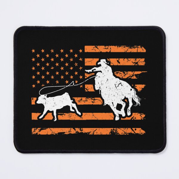 Item preview, Breakaway Roping Cowboy American Flag Rodeo Calf Roping designed and sold by Yahiamarouane.