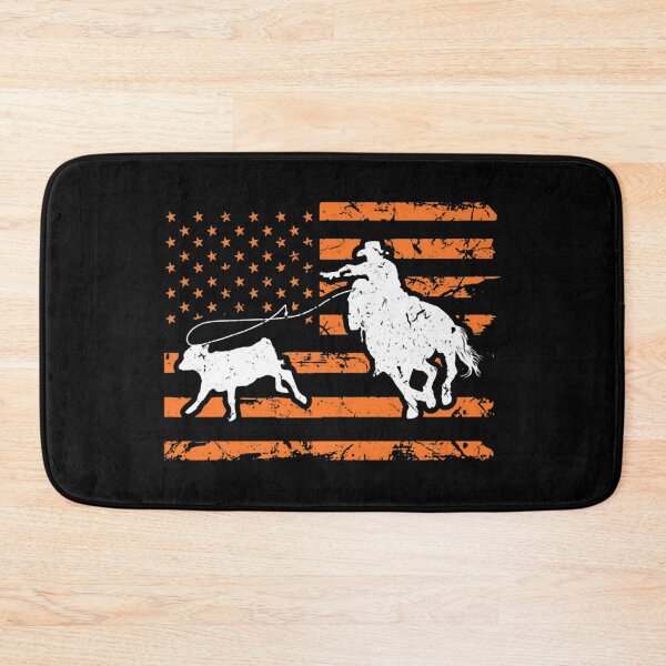 Item preview, Breakaway Roping Cowboy American Flag Rodeo Calf Roping designed and sold by Yahiamarouane.