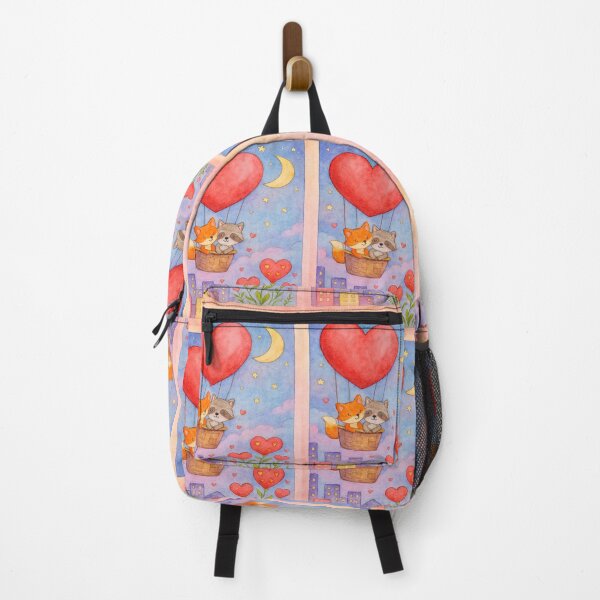 Item preview, Love Balloon Adventure – Cute Fox and Raccoon Illustration designed and sold by myforestfog.
