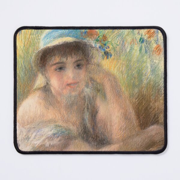 Item preview, Jeune Fille Lete by Pierre-Auguste Renoir: Romantic Impressionist Portrait Poster designed and sold by artofuniverse.