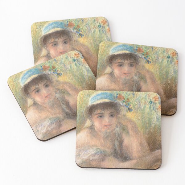 Item preview, Jeune Fille Lete by Pierre-Auguste Renoir: Romantic Impressionist Portrait Poster designed and sold by artofuniverse.