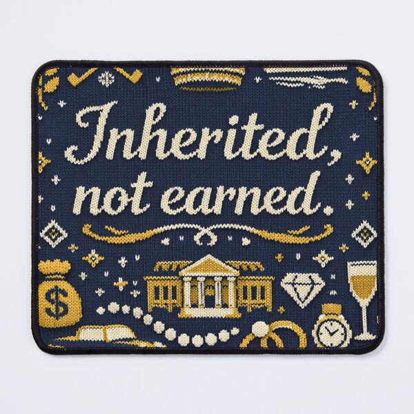 Item preview, Inherited Not Earned Old Money Humor Knitting Pattern designed and sold by Mauswohn.