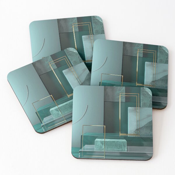 Item preview, Geometric Emerald Minimalism Art – Modern Green Gold Design Aesthetics designed and sold by CosmicGlyph.