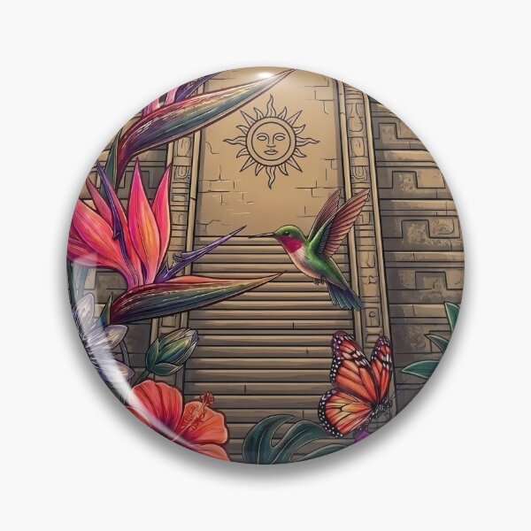 Item preview, Tropical Radiance: Ancient Mayan Temple with Golden Sun & Exotic Flora designed and sold by ResonateUK.